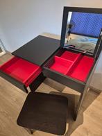 Ikea Brimnes kaptafel + krukje (zwart), Huis en Inrichting, Tafels | Kaptafels, Ophalen, Gebruikt, 50 tot 100 cm, Minder dan 100 cm
