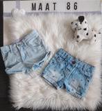 Twee jeans shorts maat 86, Kinderen en Baby's, Babykleding | Maat 86, Ophalen of Verzenden, Gebruikt, Meisje, Broekje