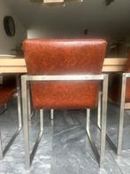 Leren eetkamerstoelen, Huis en Inrichting, Stoelen, Ophalen, Gebruikt, Bruin, Leer