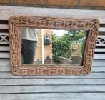Mooie grote zware rieten spiegel, Huis en Inrichting, Woonaccessoires | Spiegels, Ophalen of Verzenden, Rechthoekig, Minder dan 50 cm