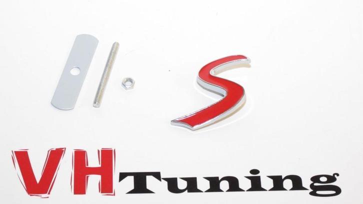 BMW mini Cooper S 3D logo met grill bevestiging 6 cm metaal, Auto diversen, Tuning en Styling, Ophalen of Verzenden