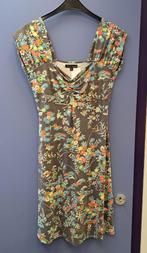 King Louie jurk grijs met gekleurde bloemetjes S/M nr 45961, Kleding | Dames, Jurken, Maat 38/40 (M), ., Ophalen of Verzenden