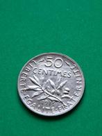 1919 Frankrijk 50 centimes in zilver zaaister PR, Verzenden, Frankrijk, Losse munt, Zilver