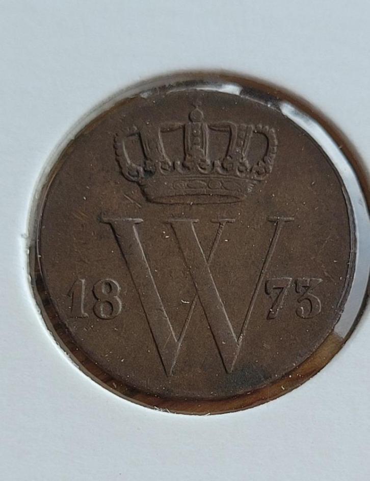1/2 cent 1873 - halve cent 1873, Postzegels en Munten, Munten | Nederland, Losse munt, Overige waardes, Koning Willem III, Ophalen of Verzenden