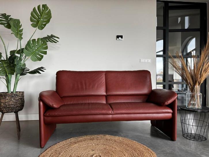 Leolux catalpa 3-zits bank met geleefd leer. Zit geweldig!, Huis en Inrichting, Banken | Bankstellen, Gebruikt, Rechte bank, Driepersoons