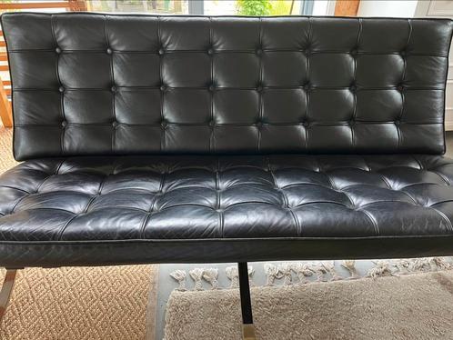 Replica Barcelona chair 2-zits premium black, Huis en Inrichting, Banken | Sofa's en Chaises Longues, Gebruikt, Tweepersoons, 150 tot 200 cm