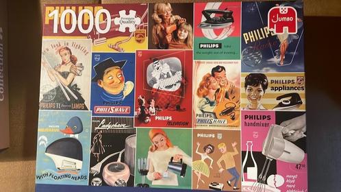 Legpuzzel 1000 stukjes Vintage Philips jumbo, Hobby en Vrije tijd, Denksport en Puzzels, Zo goed als nieuw, Legpuzzel, 500 t/m 1500 stukjes