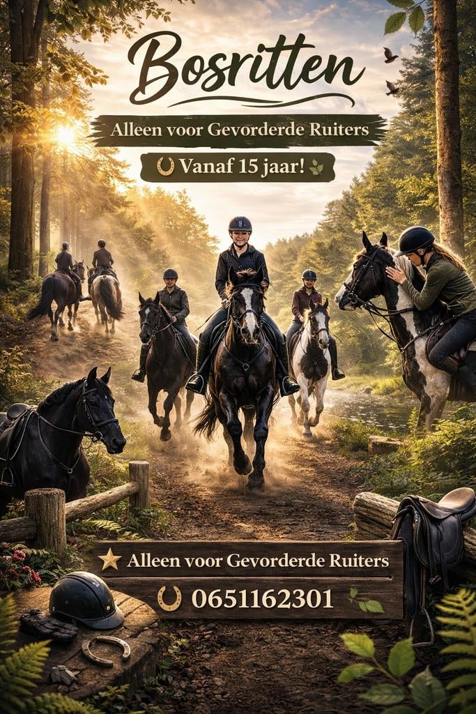 Buitenrit paardrijden bosrit, Diensten en Vakmensen, Dieren | Paarden | Verzorging, Oppas en Les