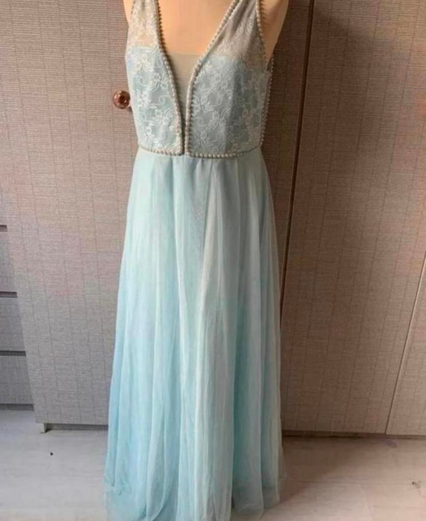 Lange feestelijke jurk van Body Flirt maat L, Overige typen, Blauw, Maat 42/44 (L), Ophalen of Verzenden