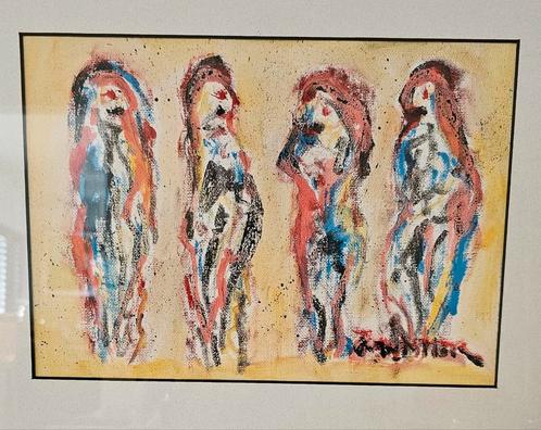 Schilderij vier vrouwen, Antiek en Kunst, Kunst | Schilderijen | Abstract, Ophalen