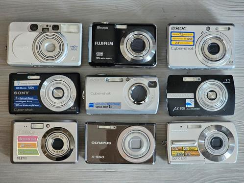 9 camera's en 14 geheugenkaartjes., Audio, Tv en Foto, Fotocamera's Digitaal, Zo goed als nieuw, Overige Merken, Geen optische zoom