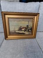 Antiek schilderij in antieke lijst, Antiek en Kunst, Ophalen of Verzenden