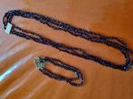 Granaat ketting armband, Sieraden, Tassen en Uiterlijk, Antieke sieraden, Ophalen of Verzenden, Goud, Ketting