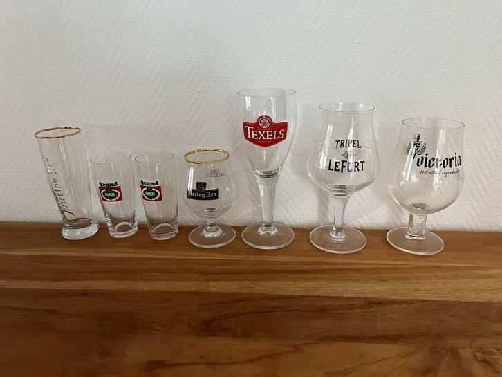 Bierglazen Brand Texels Victoria Lefort Hertog Jan, Verzamelen, Glas en Borrelglaasjes, Zo goed als nieuw, Bierglas, Ophalen of Verzenden