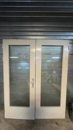 Eiken klapdeuren wit, Deurkozijn, Zo goed als nieuw, 150 tot 225 cm, Hout