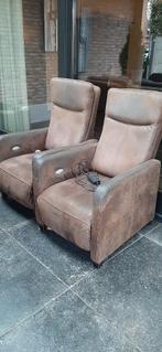 2 Relaxfauteuil's en bank, Ophalen, Gebruikt, Leer, 75 tot 100 cm