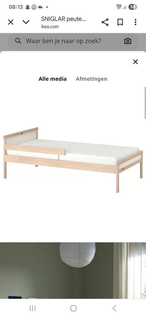 ikea Sniglar peuterbed 2x, Huis en Inrichting, Slaapkamer | Bedden, Zo goed als nieuw, Eenpersoons, 90 cm, Hout, Wit, Ophalen