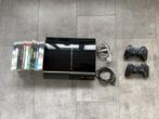 PlayStation 3 Phat 80GB met 2 controllers en 12 spellen, Gebruikt, Phat, Met 2 controllers, Met games