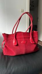 Rode suede tas van Tods, Ophalen, Minder dan 35 cm, Minder dan 20 cm, Zo goed als nieuw
