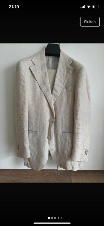 Suitsupply zand 100% linnen pak 46 beschikbaar voor biedingen