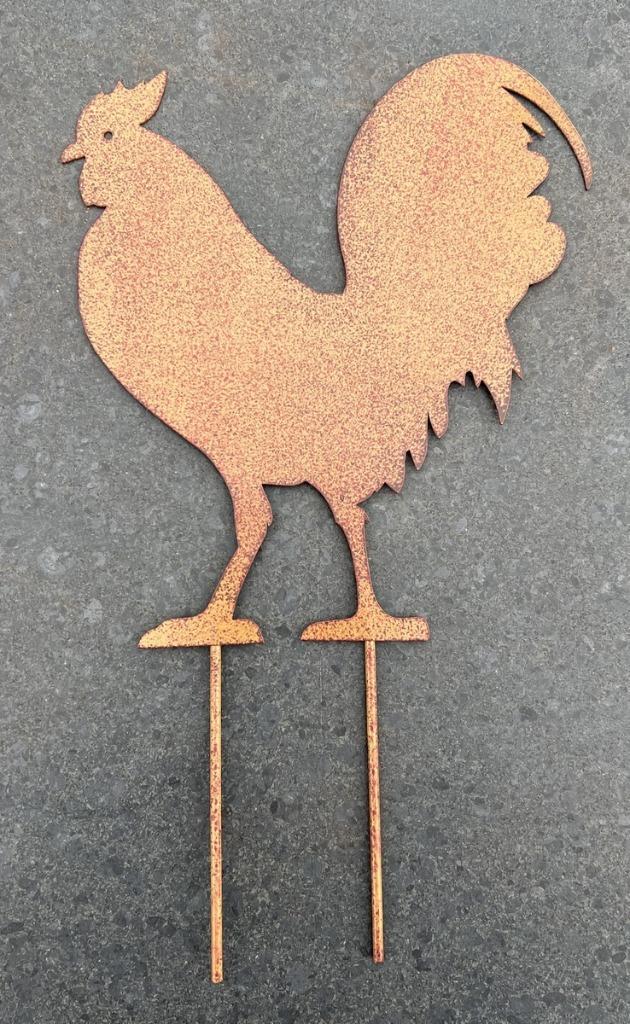 Metalen tuinsteker kleine haan roestkleurig SH276, Tuin en Terras, Tuinstekers, Nieuw, Ophalen of Verzenden