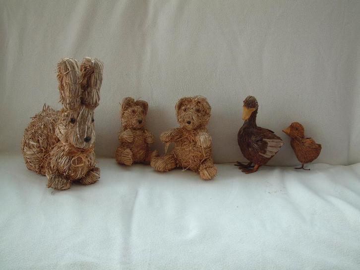 vintage decoratie Haas Beer Eend Kuiken van riet stro ?, Verzamelen, Overige Verzamelen, Gebruikt, Ophalen of Verzenden