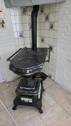 antieke plattebuis kachel, Huis en Inrichting, Kachels, Ophalen, Gebruikt, Hout, Plattebuiskachel