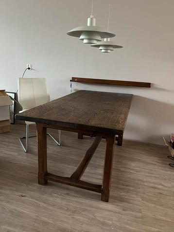 Antieke zware eikenhouten tafel - 160x84cm beschikbaar voor biedingen