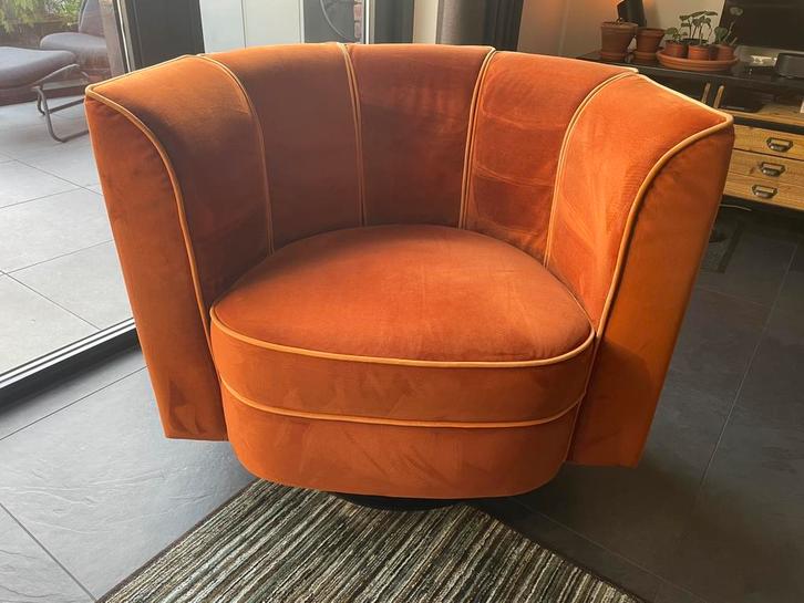 Dutchbone Flower fauteuil, Huis en Inrichting, Fauteuils, Gebruikt, Stof, 75 tot 100 cm, Minder dan 75 cm, Ophalen