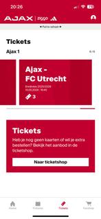 Ajax vs Utrecht 2 tickets vak 113 (eerste ring), Eén persoon, Mei