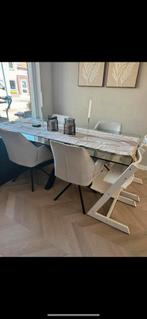 Goossens glazen eettafel, Huis en Inrichting, Tafels | Eettafels, Ophalen, Gebruikt, 100 tot 150 cm, 200 cm of meer