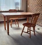 Houten Tafel met 2 Stoelen, Huis en Inrichting, Complete eetkamers, Ophalen, Gebruikt, Landelijk, Minder dan 4 stoelen