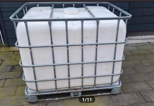 Schoon 1M3 IBC Tank,vat regenton kunststof met verzinkt fram, Tuin en Terras, Regentonnen, Kunststof, 150 liter of meer, Ophalen