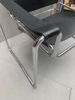 Marcel Breuer fauteuil zwart leer - vintage retro stoel, 75 tot 100 cm, Minder dan 75 cm, Gebruikt, Metaal