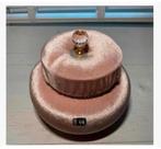 Roze fluwelen sieraden box, schatkist, glitterband deksel, Huis en Inrichting, Woonaccessoires | Kisten, Minder dan 50 cm, Minder dan 50 cm