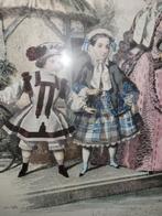 Oude gesigneerde tekening/prent ingelijst, Ophalen of Verzenden