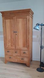 Teakhouten kast met 2 deuren en 5 laden, Huis en Inrichting, Kasten | Kledingkasten, Ophalen, Gebruikt, 100 tot 150 cm, Teakhout