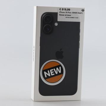 iPhone 16 Plus 128GB Zwart | Nieuw uit doos beschikbaar voor biedingen
