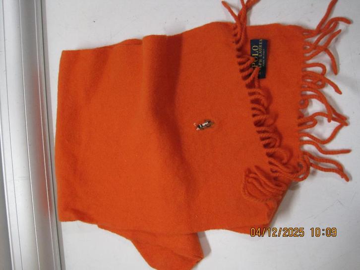 polo sjaal oranje 140/25 cm (365), Kleding | Dames, Mutsen, Sjaals en Handschoenen, Gedragen, Sjaal, Maat 46/48 (XL) of groter