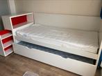 Bed met onderschuifbed en kast te koop, Huis en Inrichting, Slaapkamer | Bedden, 90 cm, Wit, Tweepersoons, Ophalen of Verzenden