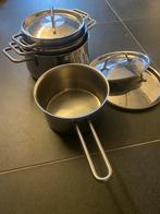 Pannen set, Huis en Inrichting, Keuken | Potten en Pannen, Verzenden, Zo goed als nieuw, Rvs, Pannenset
