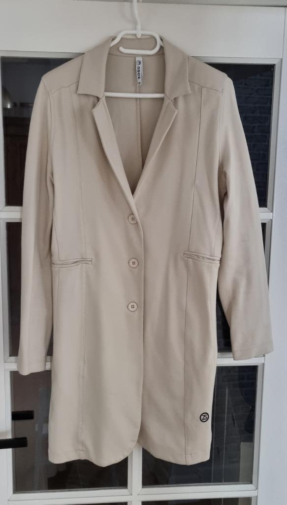 Lange blazer/ jasje van Zozo, beige, Kleding | Dames, Jasjes, Kostuums en Pakken, Zo goed als nieuw, Maat 36 (S), Beige, Ophalen of Verzenden