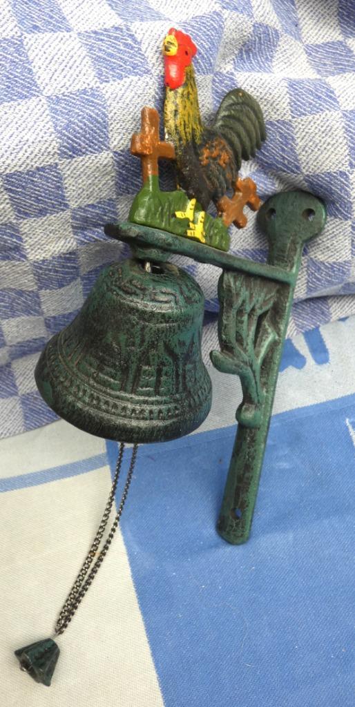 koperen bel/ tuinbel/ deurbel gietijzer, Antiek en Kunst, Antiek | Koper en Brons, Ophalen of Verzenden
