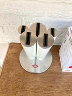 Wesco: messenblok (vintage) + rode voorraadbus (nieuw). RVS, Ophalen of Verzenden, Nieuw