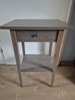 Grijs/bruin tafeltje/bijzettafel met lade, Huis en Inrichting, Tafels | Bijzettafels, 45 tot 60 cm, Minder dan 55 cm, Gebruikt