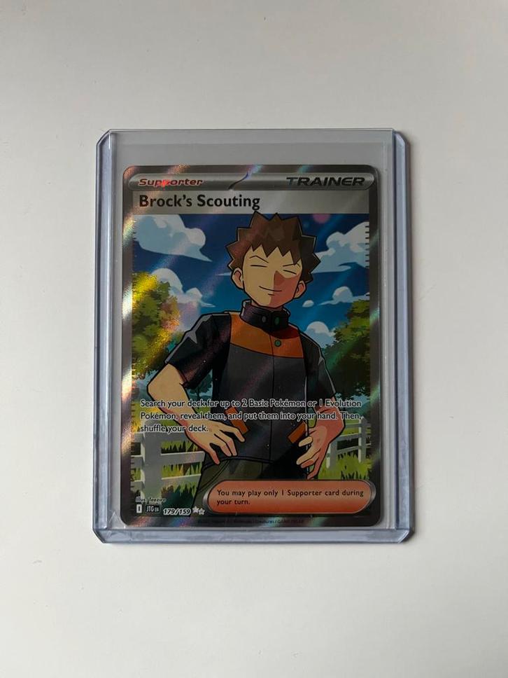 Brock's Scouting #179 - Pokémonkaart, Hobby en Vrije tijd, Verzamelkaartspellen | Pokémon, Zo goed als nieuw, Losse kaart, Foil