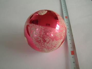 oude glas roze kerstbal nr.7