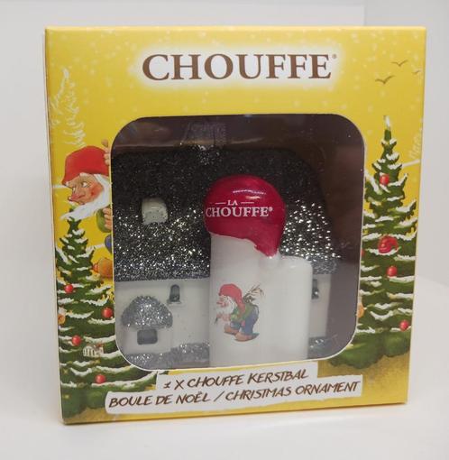 La Chouffe Glazen Kerstbal “Brasserie d' Achouffe”, Verzamelen, Biermerken, Nieuw, Overige typen, Overige merken, Ophalen of Verzenden