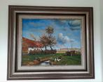 Schilderij klassiek voorjaarslandschap 72x62 cm, Antiek en Kunst, Ophalen of Verzenden