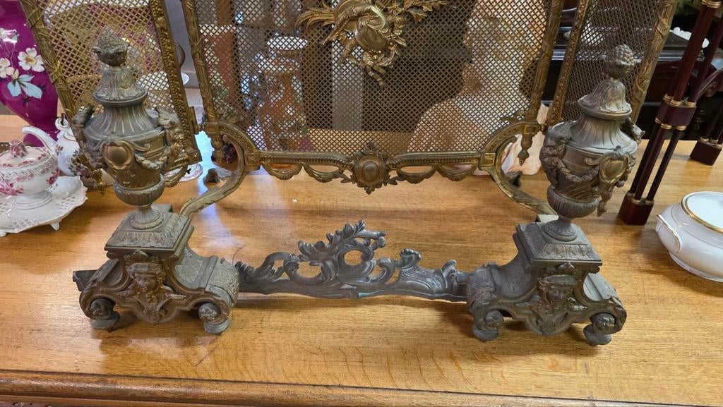 Antieke bronzen vuurbokken, Ophalen of Verzenden, Brons